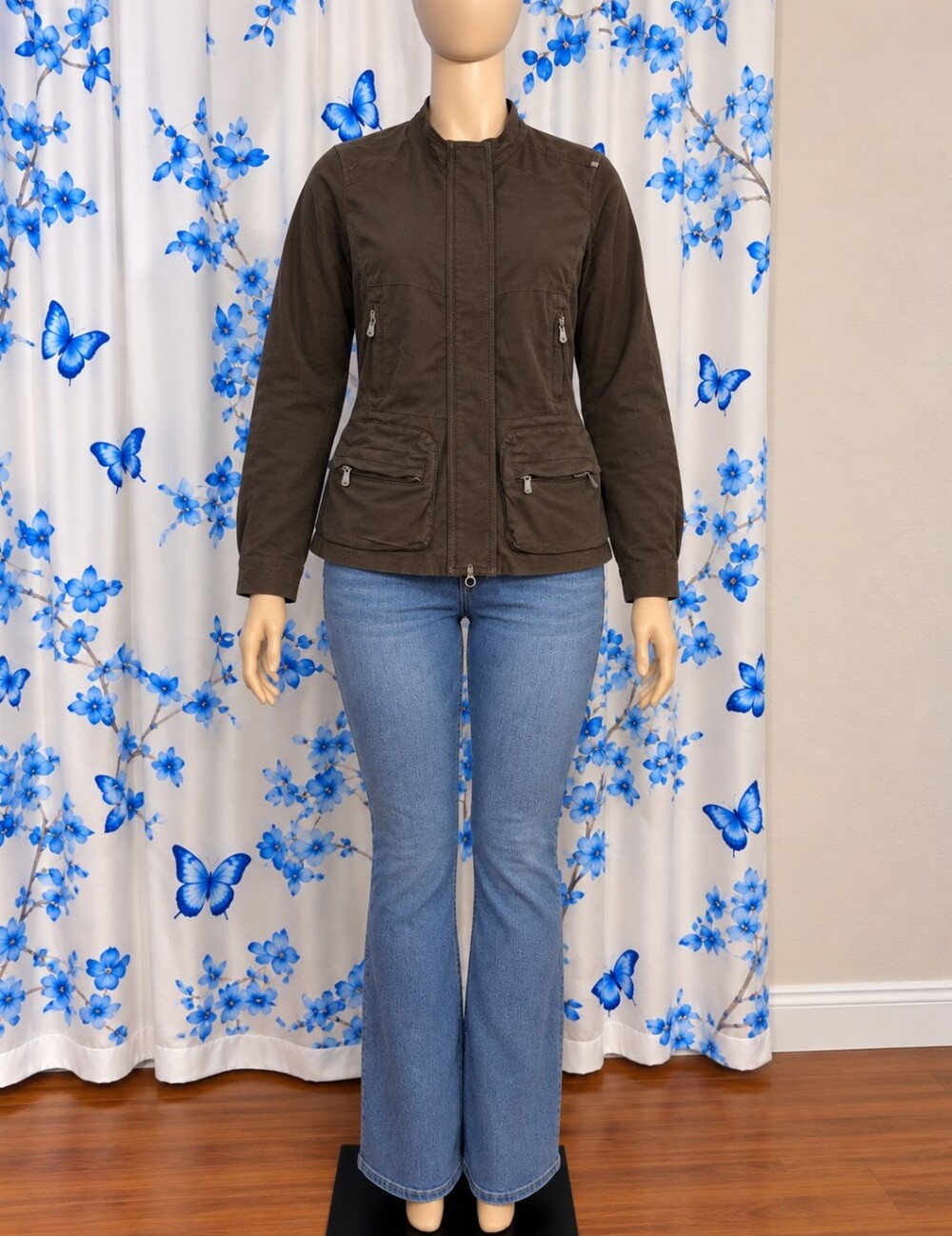 Vince Dark Brown Zip-Front Utility Jacket
